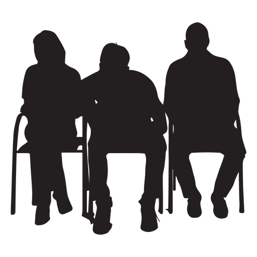 People sitting on chair silhouette PNG Design