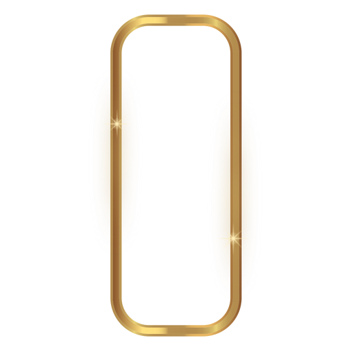Abgerundeter rechteckiger goldener Rahmen PNG-Design
