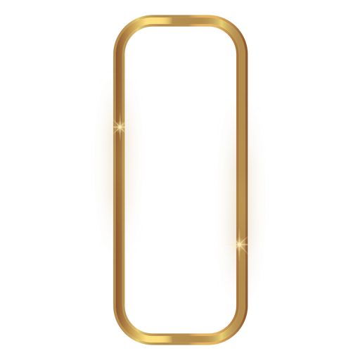 Rounded rectangle golden frame PNG Design