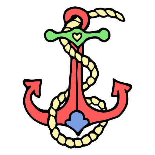 Ship anchor vintage tattoo PNG Design