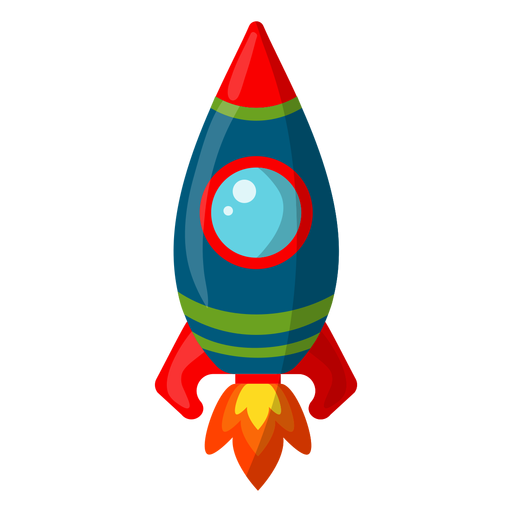 Ilustración de cohete espacial simplista Diseño PNG