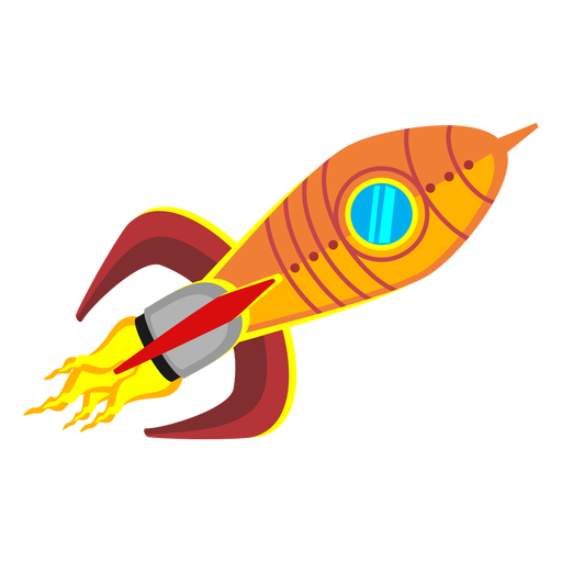 Icono de dibujos animados de cohete espacial