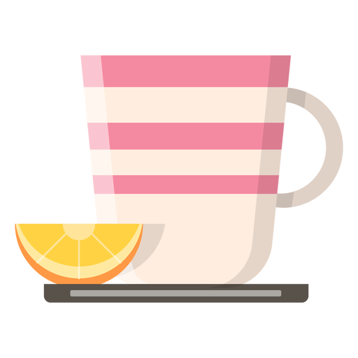 Tea cup with lemon icon PNG Design