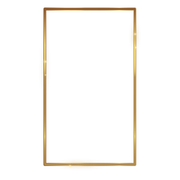 Moldura de retângulo fino dourado Transparent PNG