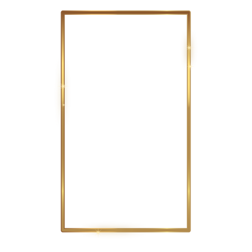 D?nner rechteckiger goldener Rahmen PNG-Design