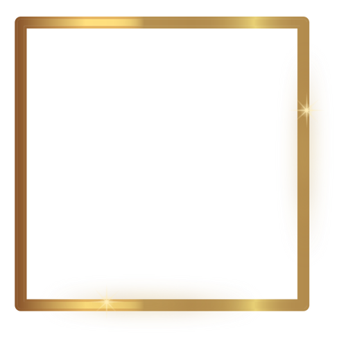 D?nner quadratischer goldener Rahmen PNG-Design