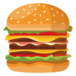 Triple cheeseburger icon PNG Design