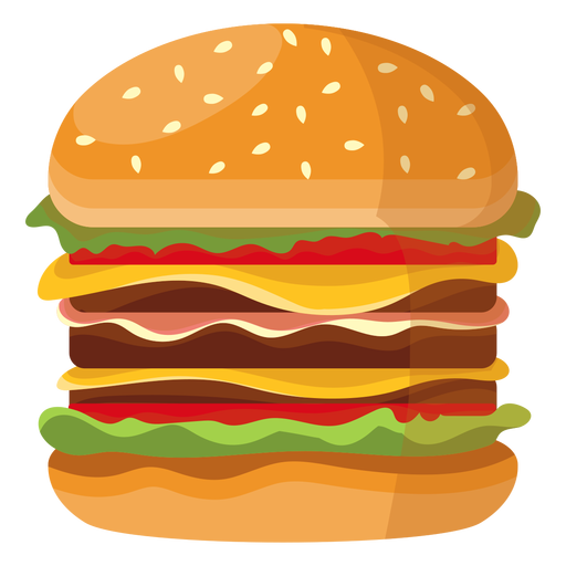 Icono de triple hamburguesa con queso Diseño PNG