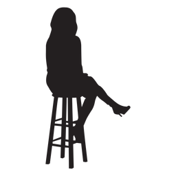 Frau die auf Barhockerschattenbild sitzt PNG-Design