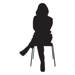 Frau die auf Stuhlschattenbild sitzt PNG-Design