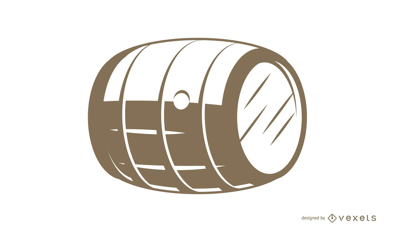 Vetor plano de barril de madeira