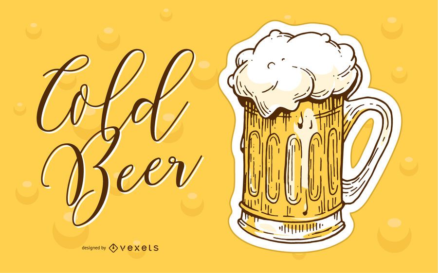 Cold beer hand drawn illustration Cold beer hand drawn illustration