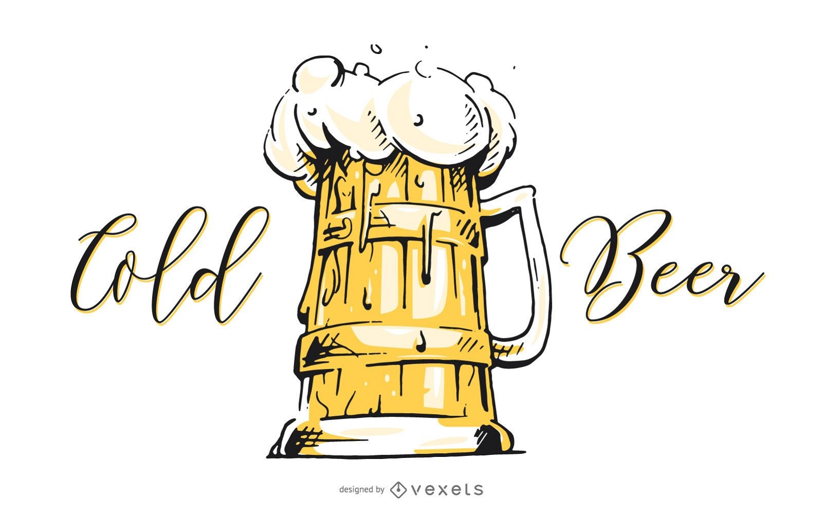 Cold beer mug illustrator