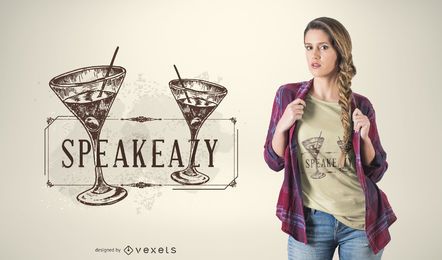Speak easy martini t-shirt design Speak easy martini t-shirt design