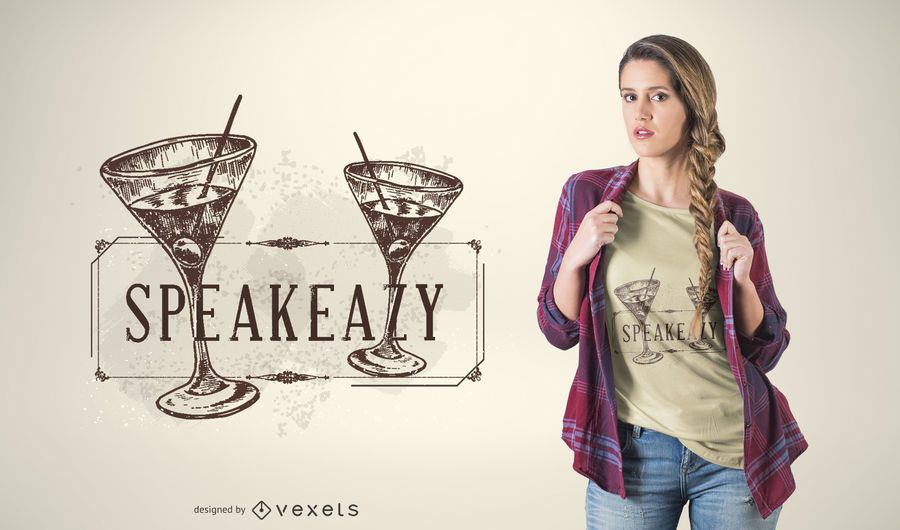 Speak easy martini t-shirt design Speak easy martini t-shirt design