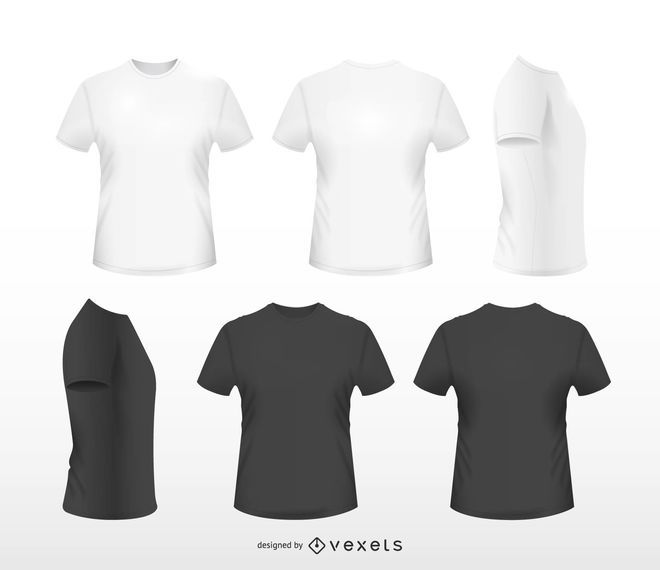Realistic t-shirt set Realistic t-shirt set