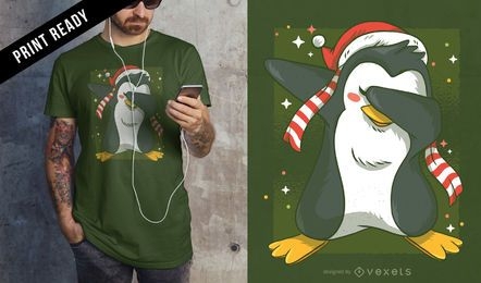 Christmas penguin dab t-shirt design
