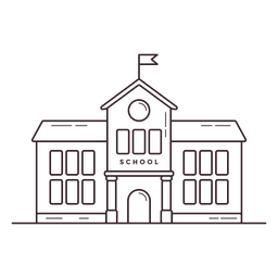 Escola clássica, edifício, derrame, ícone Escola clássica, edifício, derrame, ícone