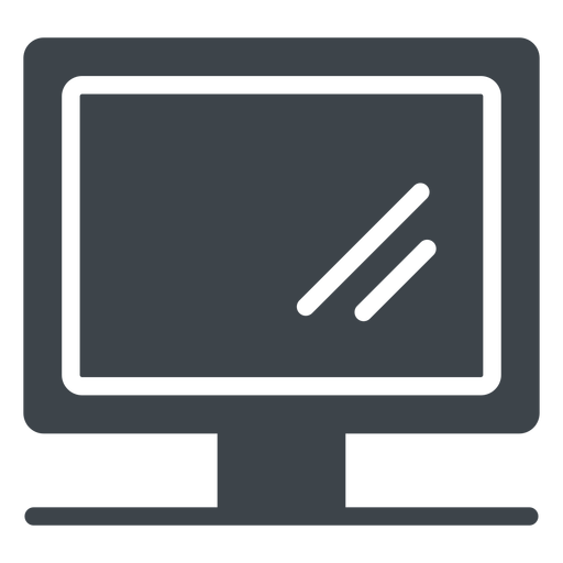 Icono de escuela plana de monitor de computadora
