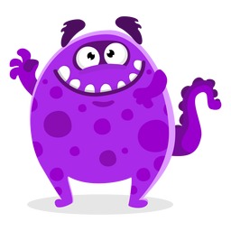Cute monster waving illustration PNG Design