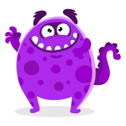 Ilustración que agita lindo monstruo Diseño PNG