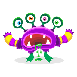 Ilustração de monstro de quatro olhos Desenho PNG
