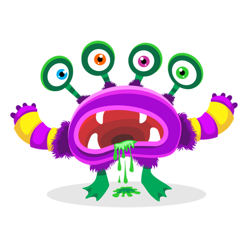 Ilustración de monstruo de cuatro ojos Diseño PNG