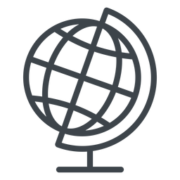 Icono de escuela plana de globo de geografía