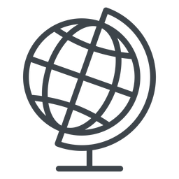 Icono de escuela plana de globo de geografía Icono de escuela plana de globo de geografía