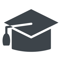 Ícone de escola plana de chapéu de formatura Desenho PNG