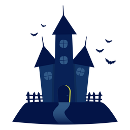 Halloween haunted house illustration PNG Design