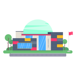 High school building design PNG Design
