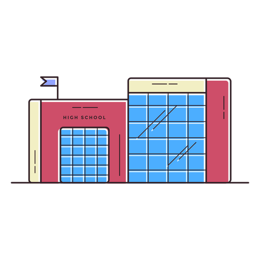 Icono de edificio de secundaria Diseño PNG