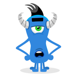 Horned Cyclops Monster Illustration PNG-Design