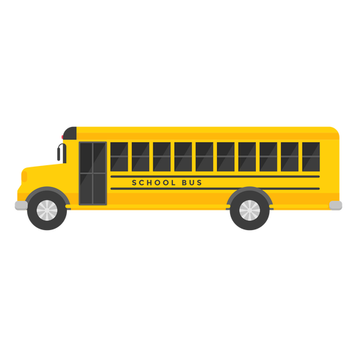 Long school bus illustration - Transparent PNG & SVG vector file