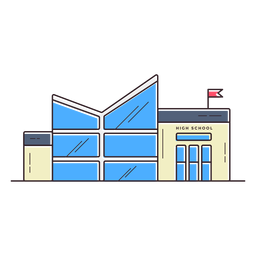 Moderne Highschool-Gebäudeikone PNG-Design