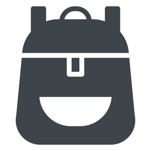 Flache Ikone des Schulrucksacks PNG-Design