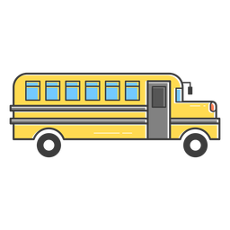 Icono de trazo de color de autobús escolar Diseño PNG