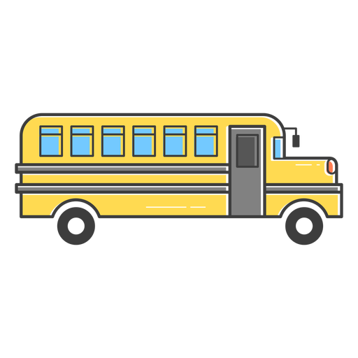 School bus colored stroke icon PNG Design