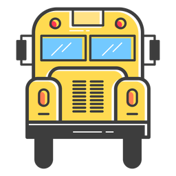 Schulbus Vorderansicht farbig PNG-Design