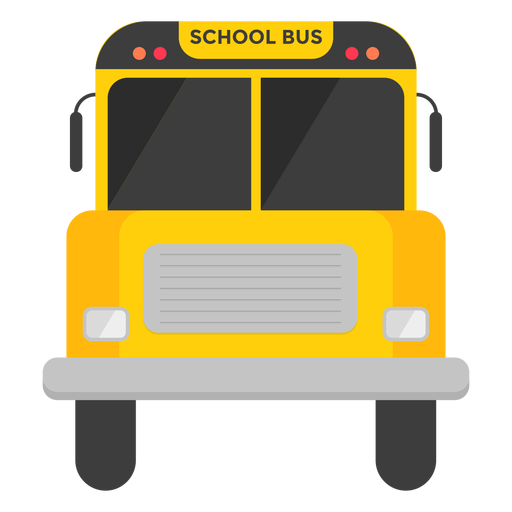 School bus front view illustration PNG Design