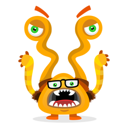 Screaming monster illustration PNG Design