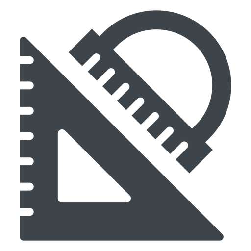 Dreieck und Winkelmesser flaches Symbol PNG-Design