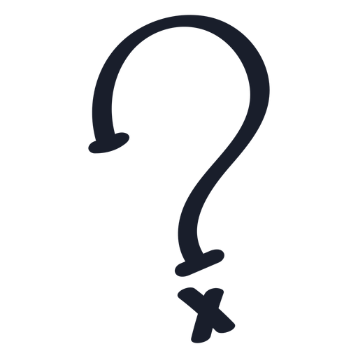 X question mark drawing PNG Design