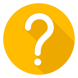 Icono de signo de interrogación de círculo amarillo Diseño PNG