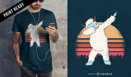 Dabbing Yeti Sunset Engraçado Meme T shirt Design Dabbing Yeti Sunset Engraçado Meme T-shirt Design