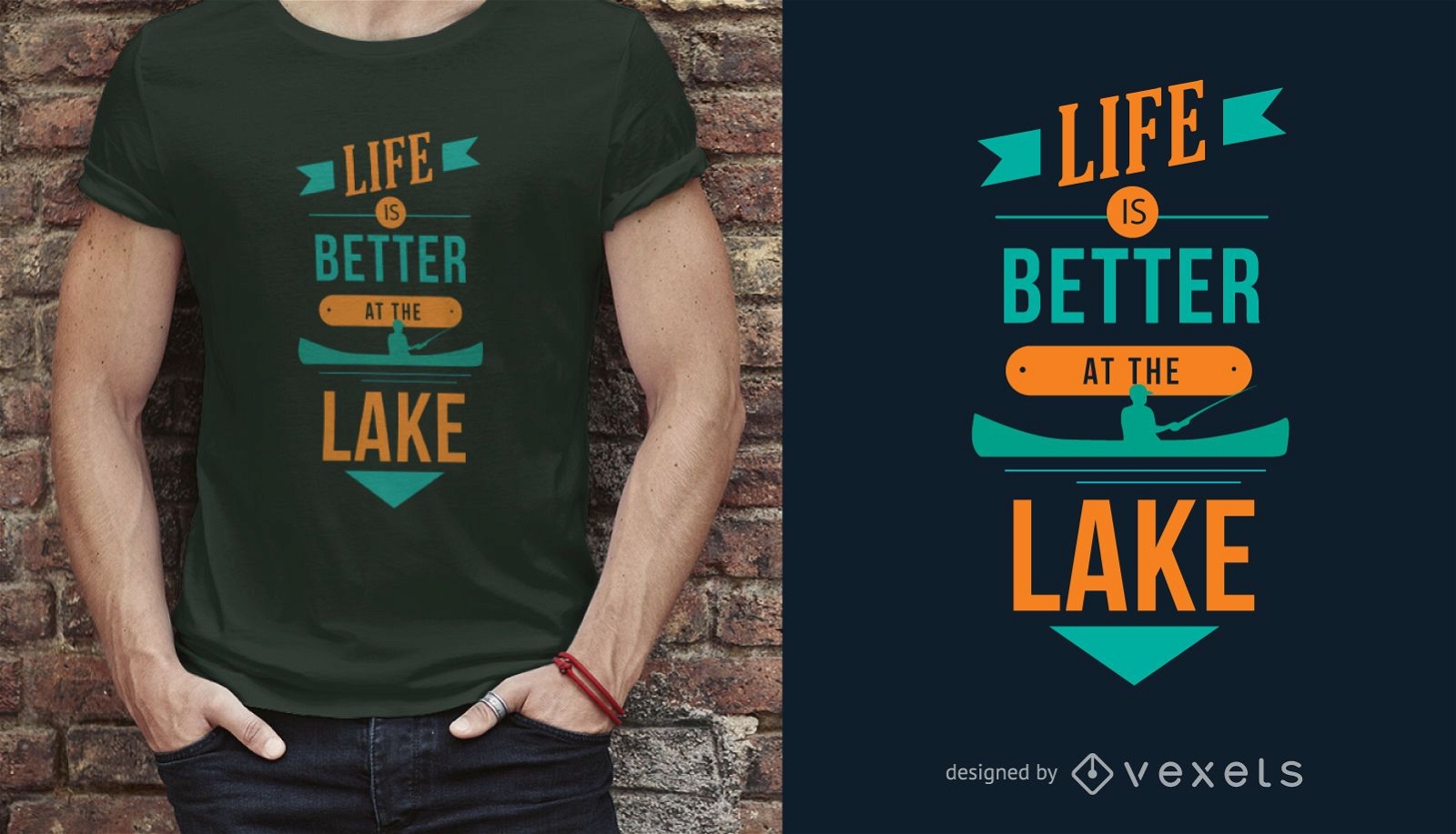 La vida es mejor en el lago Lake Lover Quote Dise?o de camiseta