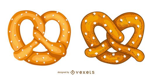 Pretzel illustration set Pretzel illustration set