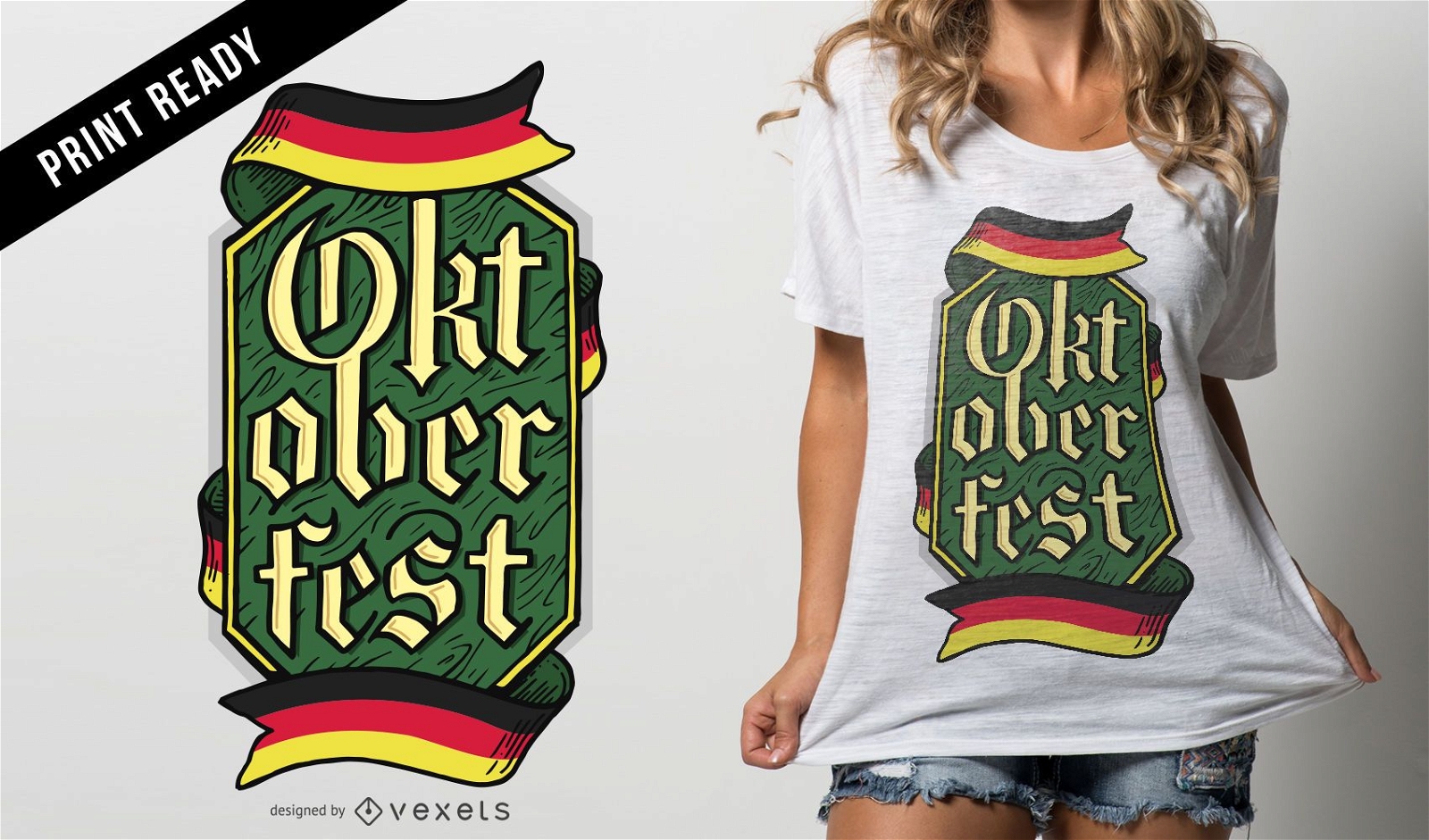 Dise?o de camiseta con emblema de Oktoberfest