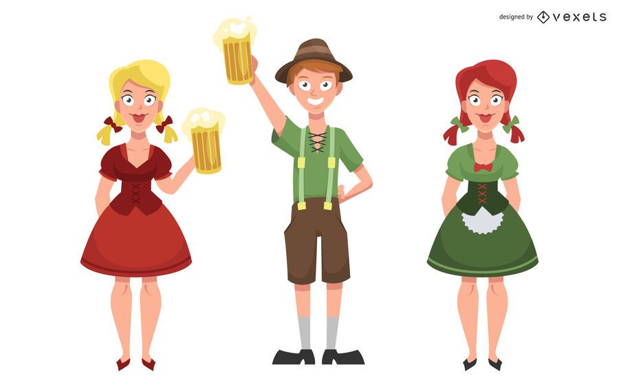 Oktoberfest characters set Oktoberfest characters set